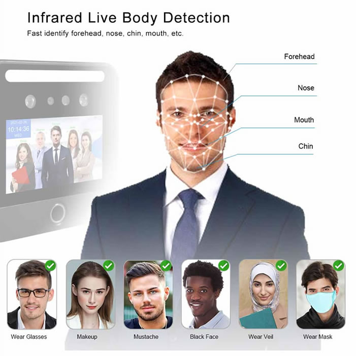 AI03F Dynamic Facial and Fingerprint Recognition System Terminal